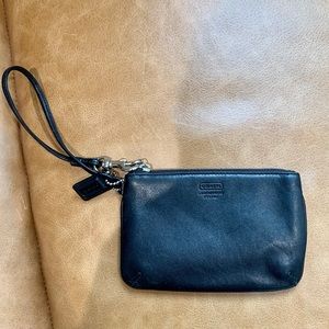 Coach Black Leather Wristlet